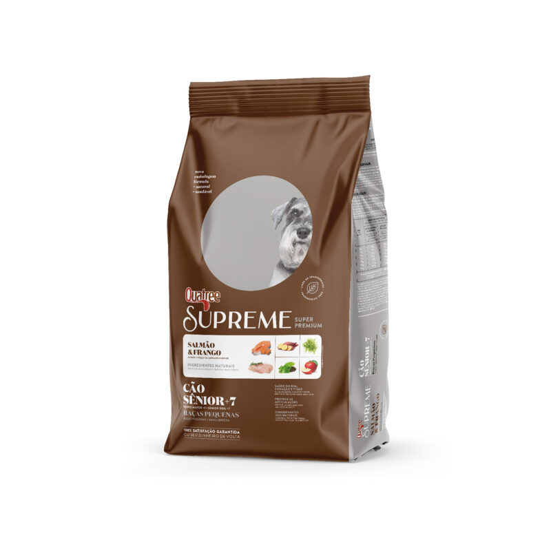 Ração Quatree Cães Sênior Raças Pequenas Salmão Frango 3kg