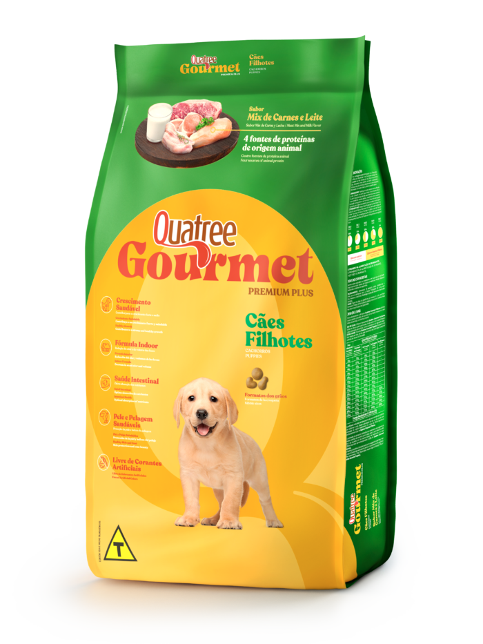 Ração Quatree Gourmet Cães Filhotes Mix de Carne e Leite 1kg
