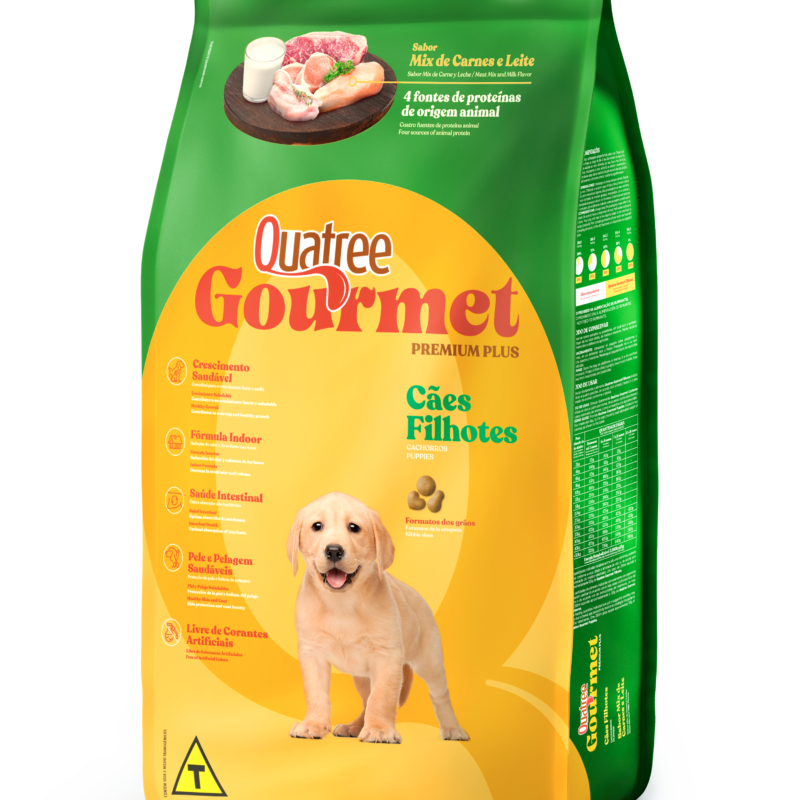 Ração Quatree Gourmet Cães Filhotes Mix de Carne e Leite 1kg