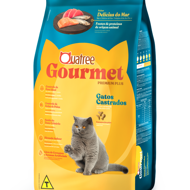 Ração Quatree Gourmet Gatos Castrados Delícias do Mar 3kg