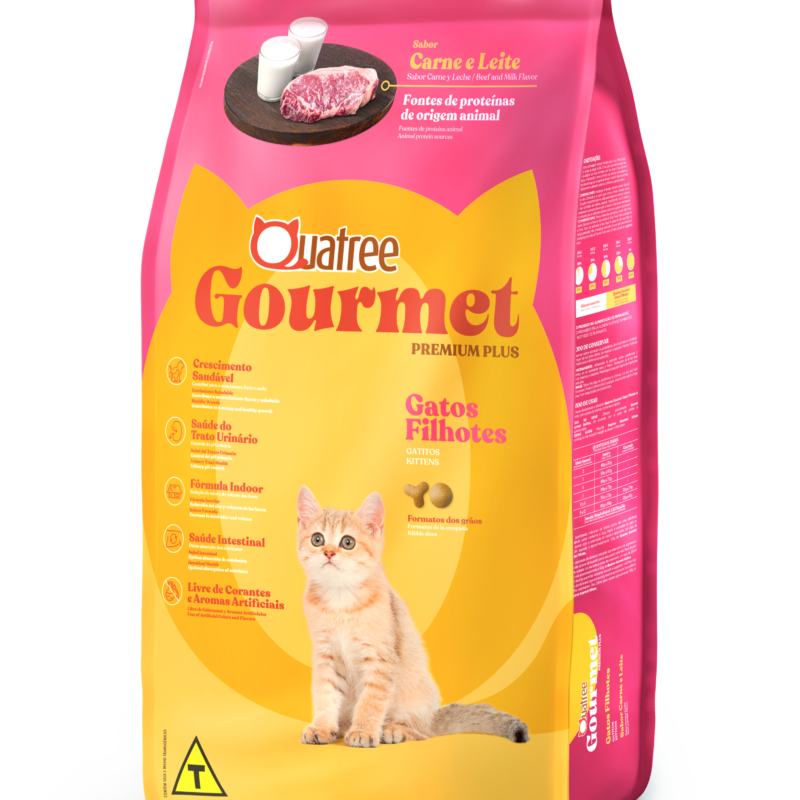 Ração Quatree Gourmet Gatos Filhotes Carne & Leite 1kg