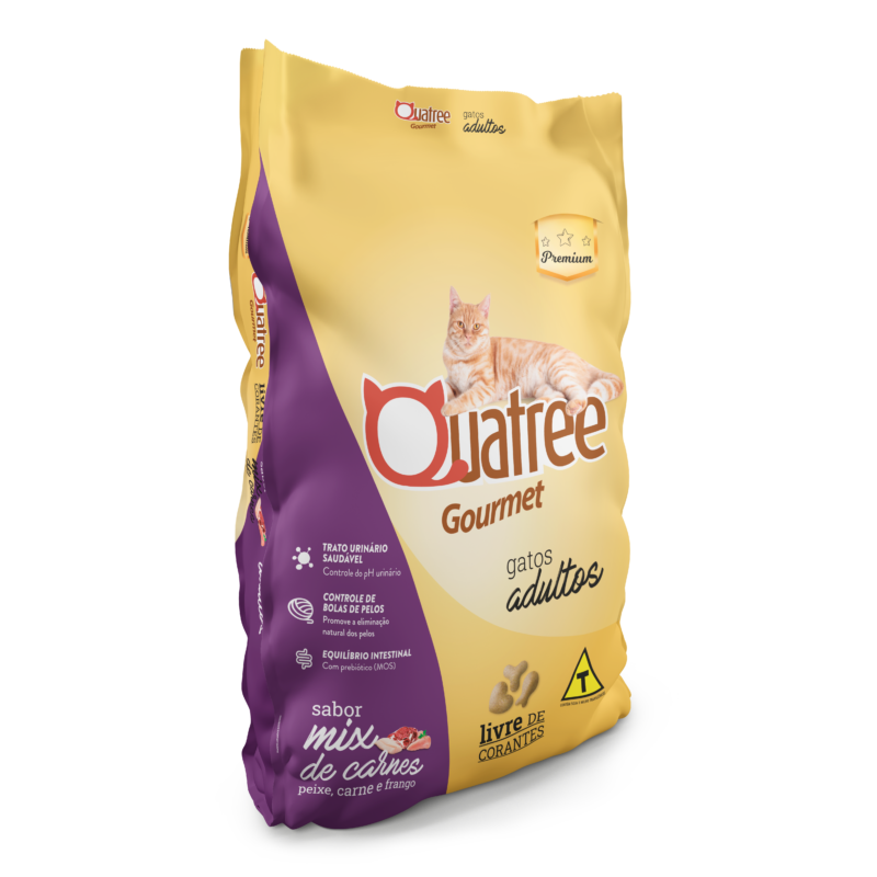 Ração Quatree Gourmet Gatos Adultos Mix de Carnes 20kg