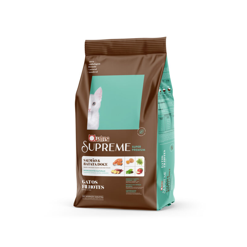 Ração Quatree Supreme Gatos Filhotes Salmão e Batata Doce 3kg.