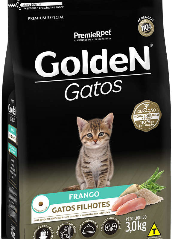 Ração Golden Gatos Filhotes Carne e Frango 3kg