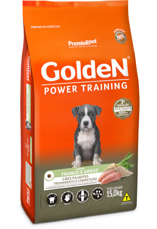 Ração Golden Training Cães Filhotes Frango e Arroz 15kg
