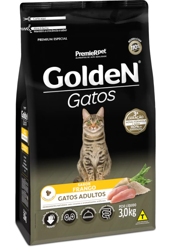 Ração Golden Gatos Adultos Frango 3kg