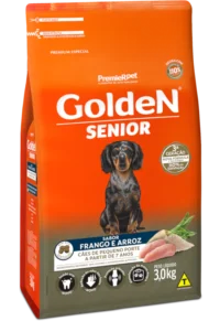 Ração Golden Senior Cães Porte Pequeno Sabor Frango e Arroz 3kg