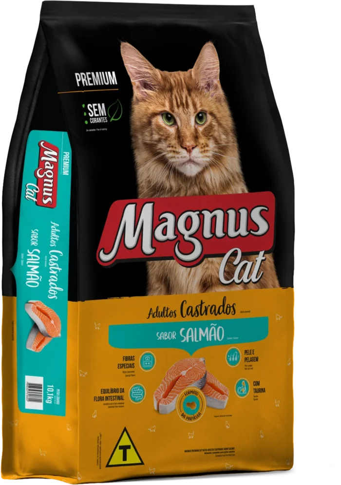 Magnus Cat Premium Gatos Adultos Castrados Salmão 10kg