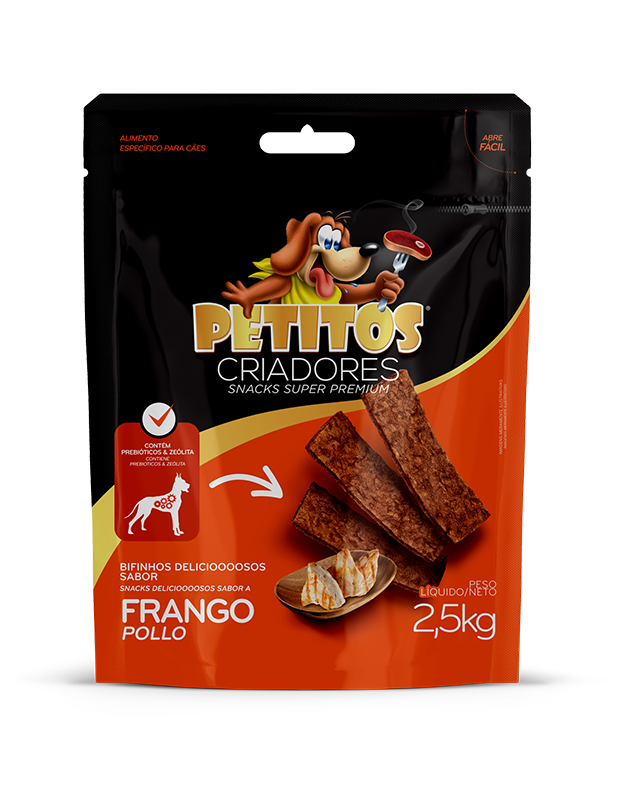 Petitos Bifinhos Super Premium Cães Sabor Frango 2,5kg