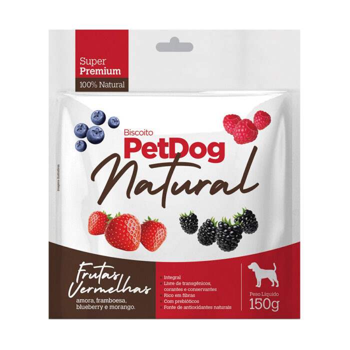 Biscoito Natural Frutas Vermelhas PetDog Sachê 150g