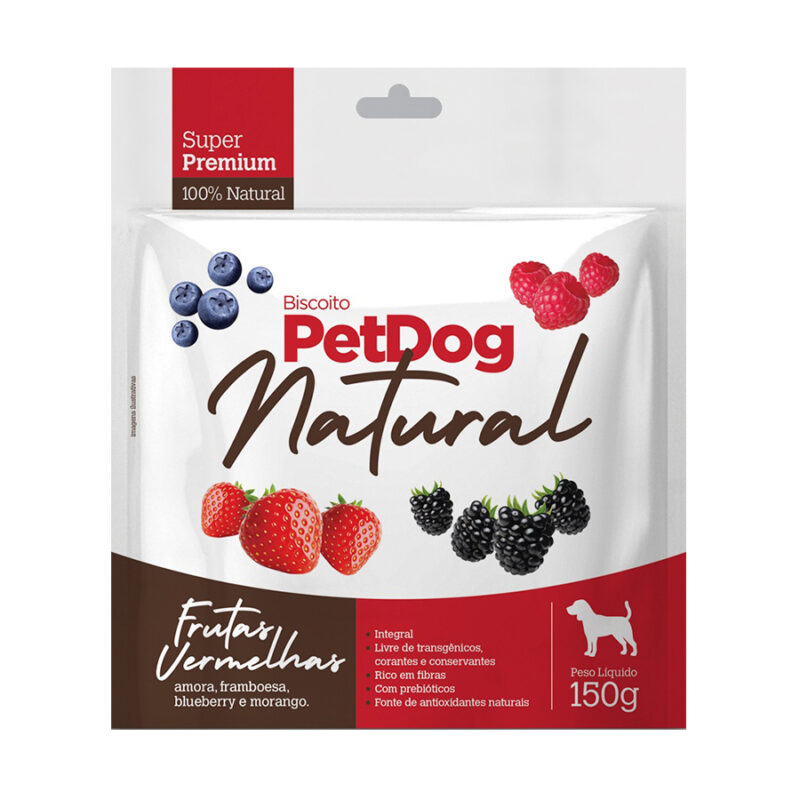 Biscoito Natural Frutas Vermelhas PetDog Sachê 150g