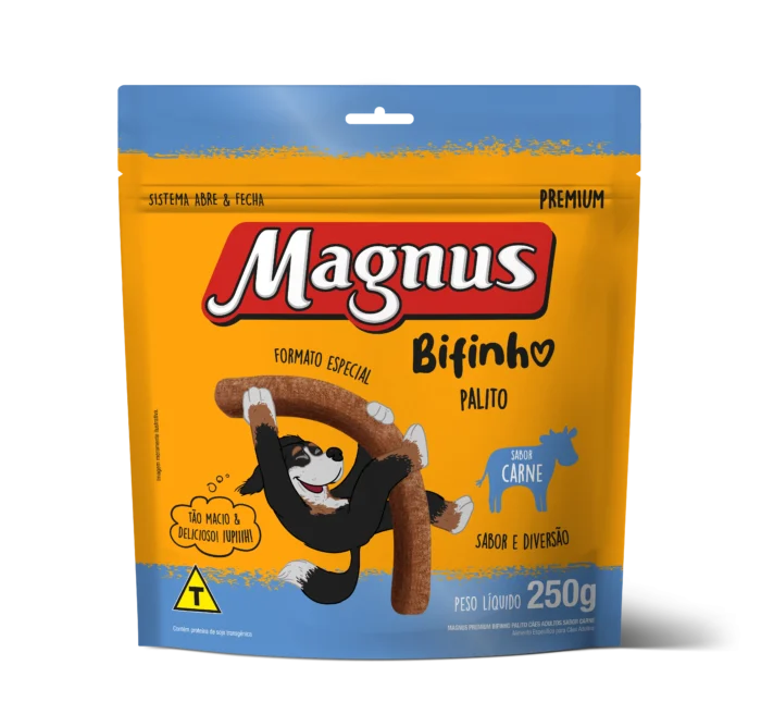 Magnus Premium Bifinho Palito Cães Adultos Sabor Carne 250g