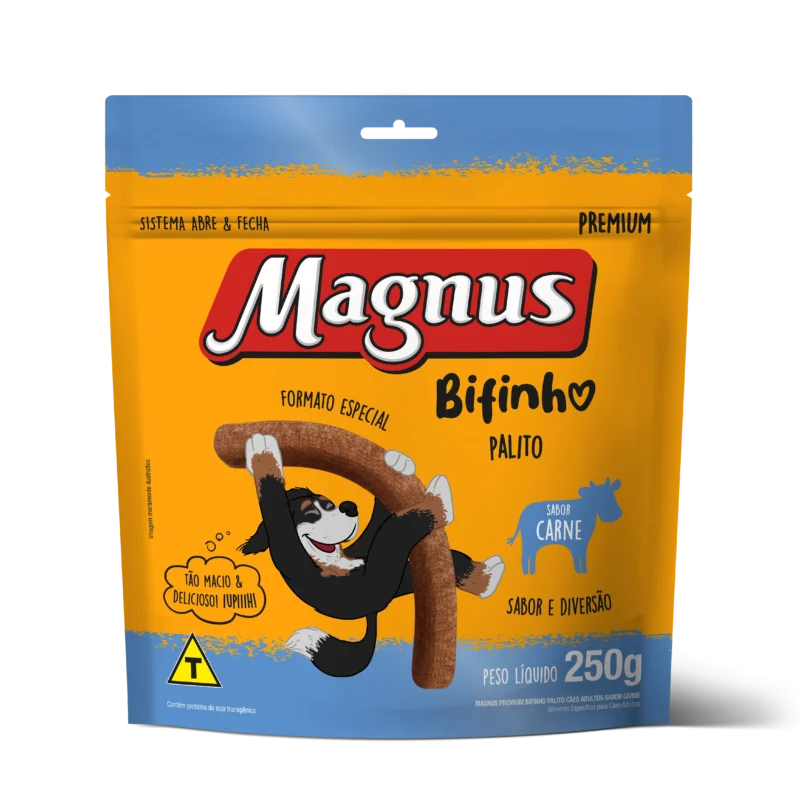 Magnus Premium Bifinho Palito Cães Adultos Sabor Carne 250g