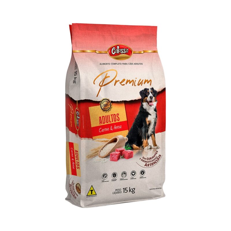 Ração Colosso Cães Adultos Sabor Carne e Arroz 15kg