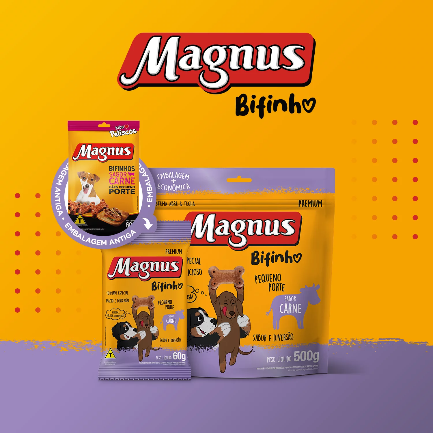 Magnus Bifinho Cães Adultos Porte Mini e Pequeno Sabor Carne 500g - Image 2
