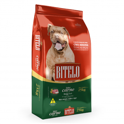 RAÇÃO BITELO CÃES ADULTOS CARNE 15KG.