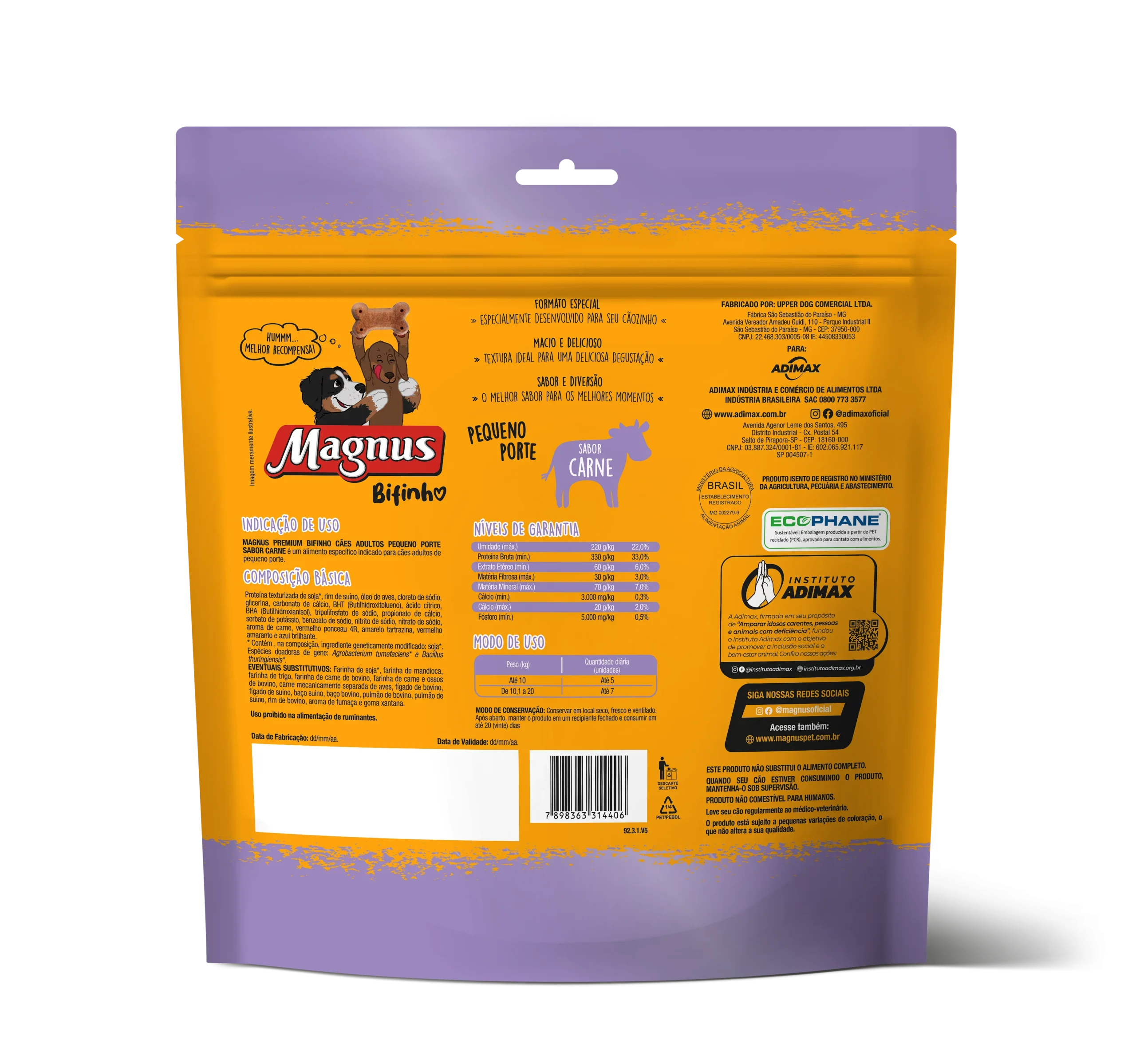 Magnus Bifinho Cães Adultos Porte Mini e Pequeno Sabor Carne 500g - Image 3