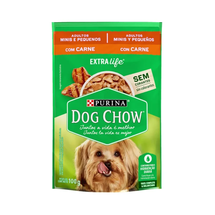 SACHÊ DOG CHOW ADULTOS MINIS E PEQUENOS SABOR CARNE 100G