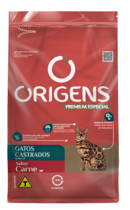RAÇÃO ORIGENS GATOS CASTRADOS CARNE 3KG