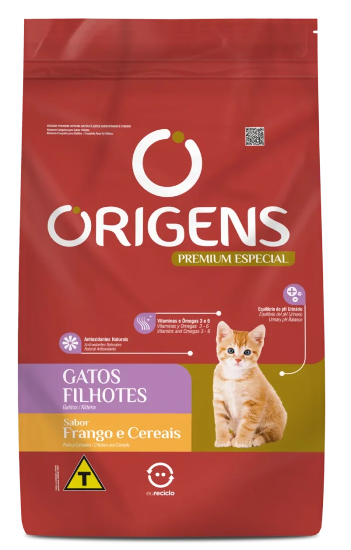 RAÇÃO ORIGENS GATOS FILHOTES FRANGO E CEREAIS 3KG