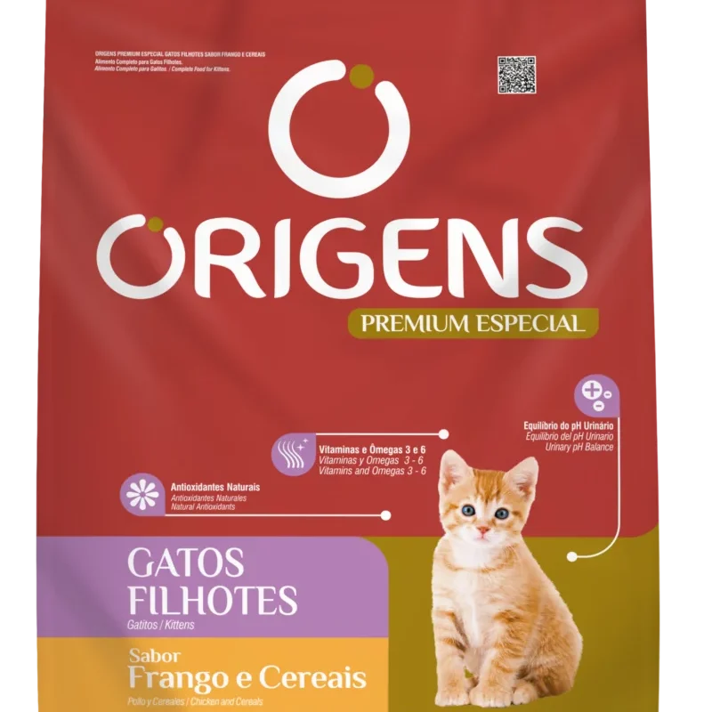 RAÇÃO ORIGENS GATOS FILHOTES FRANGO E CEREAIS 3KG