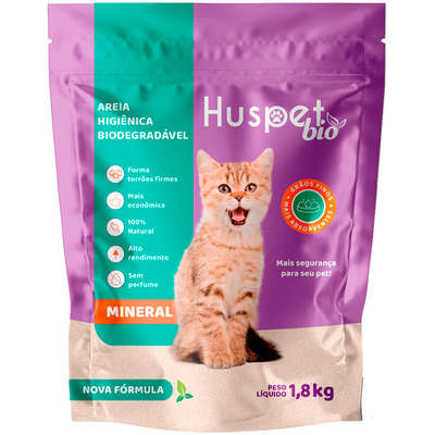 AREIA HIGIÊNICA HUSPET BIO 1,8KG
