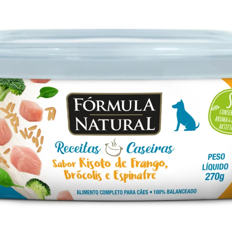 Fórmula Natural Receitas Caseiras Cães Adultos Risoto de Frango, Brócolis e Espinafre 270g