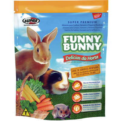RAÇÃO FUNNY BUNNY PARA PEQUENOS ROEDORES SABOR DELICIAS DA HORTA 500G