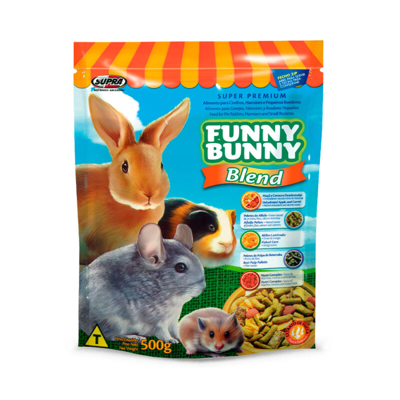 RAÇÃO FUNNY BUNNY PARA COELHOS E PEQUENOS ROEDORES BLEND 500G