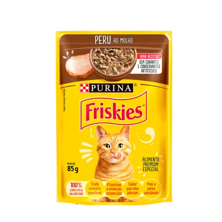 SACHÊ FRISKIES GATOS SABOR PERU AO MOLHO 85g