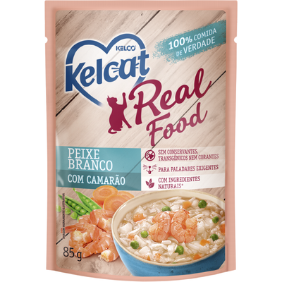 KELCAT REAL FOOD PEIXE BRANCO COM CAMARÃO 85