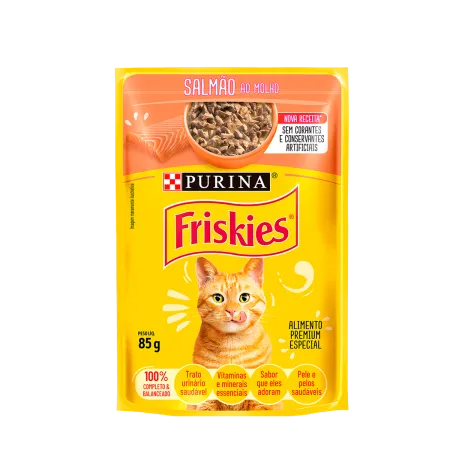 SACHÊ FRISKIES GATOS SABOR SALMÃO AO MOLHO 85g