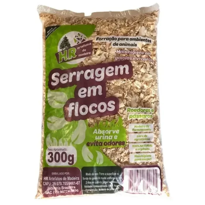 SERRAGEM EM FLOCOS PARA ROEDORES E PÁSSAROS 300G