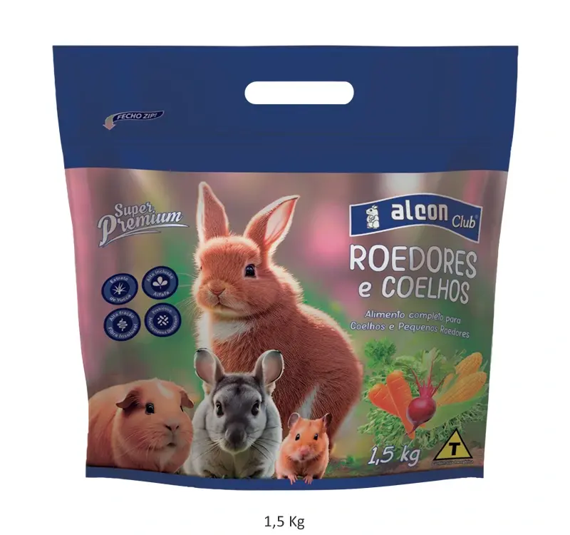 ALIMENTO COMPLETO PARA COELHOS E PEQUEOS ROEDORES ALCON CLUB 1,5kg