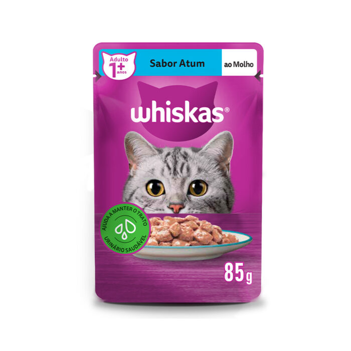 SACHÊ WHISKAS GATOS ADULTOS SABOR ATUM 85G