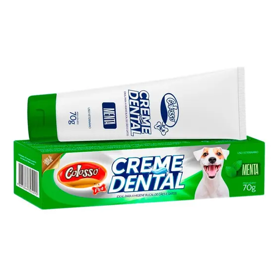 CREME DENTAL COLOSSO PARA CÃES E GATOS SABOR MENTA 70g