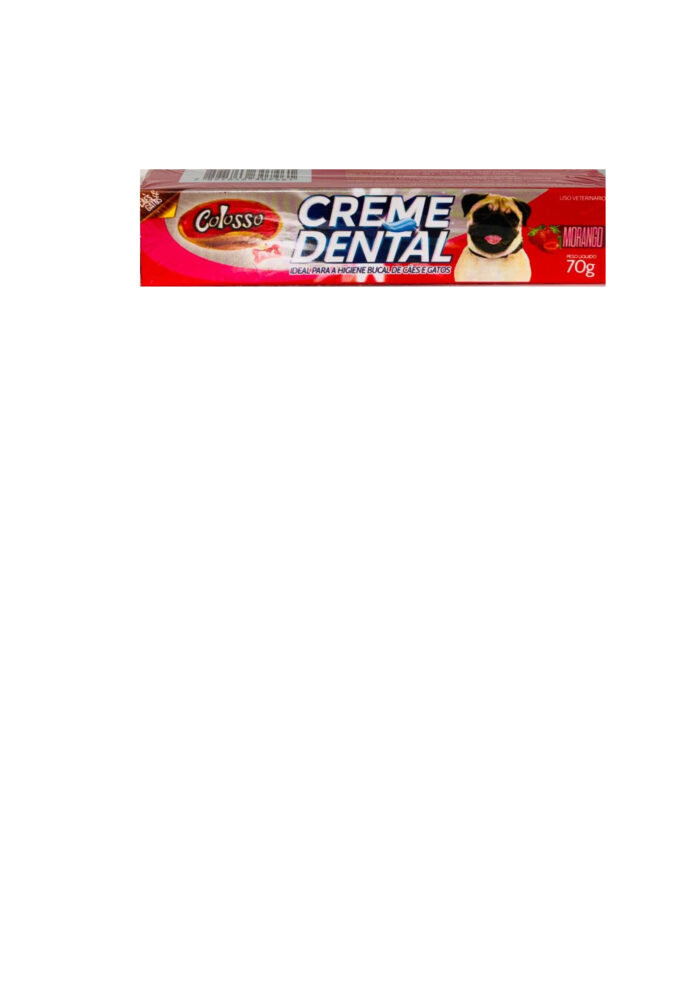 CREME DENTAL COLOSSO PARA CÃES E GATOS MORANGO 70g
