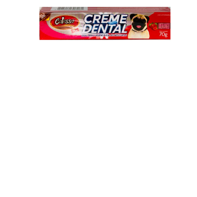 CREME DENTAL COLOSSO PARA CÃES E GATOS MORANGO 70g