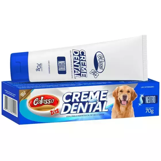 CREME DENTAL COLOSSO PARA CÃES E GATOS NEUTRO 70g