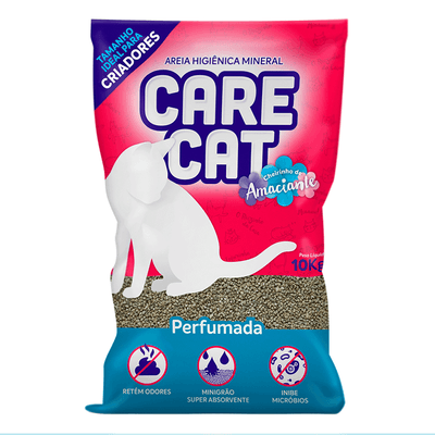 AREIA HIGIÊNICA MINERAL PARA GATOS CARECAT PERFUMADA 10kg