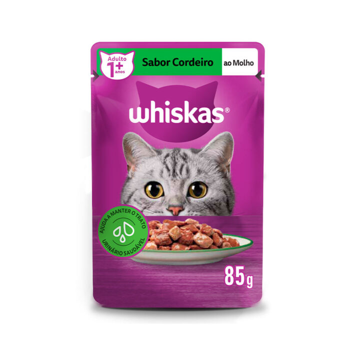 SACHÊS WHISKAS GATOS SABOR CORDEIRO 85g