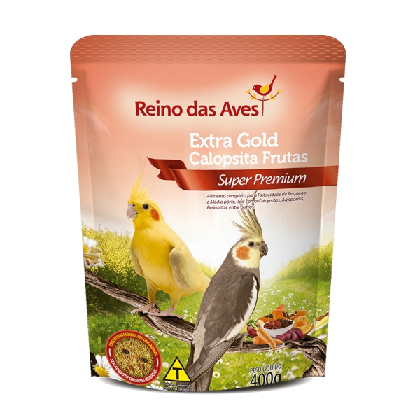 Extra Gold Calopsita Frutas Super Premium Reino das Aves 400g