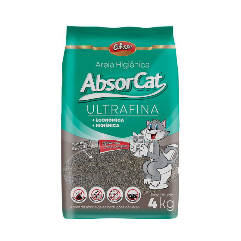 Areia Higiênica Absorcat Ultra Fina 4kg