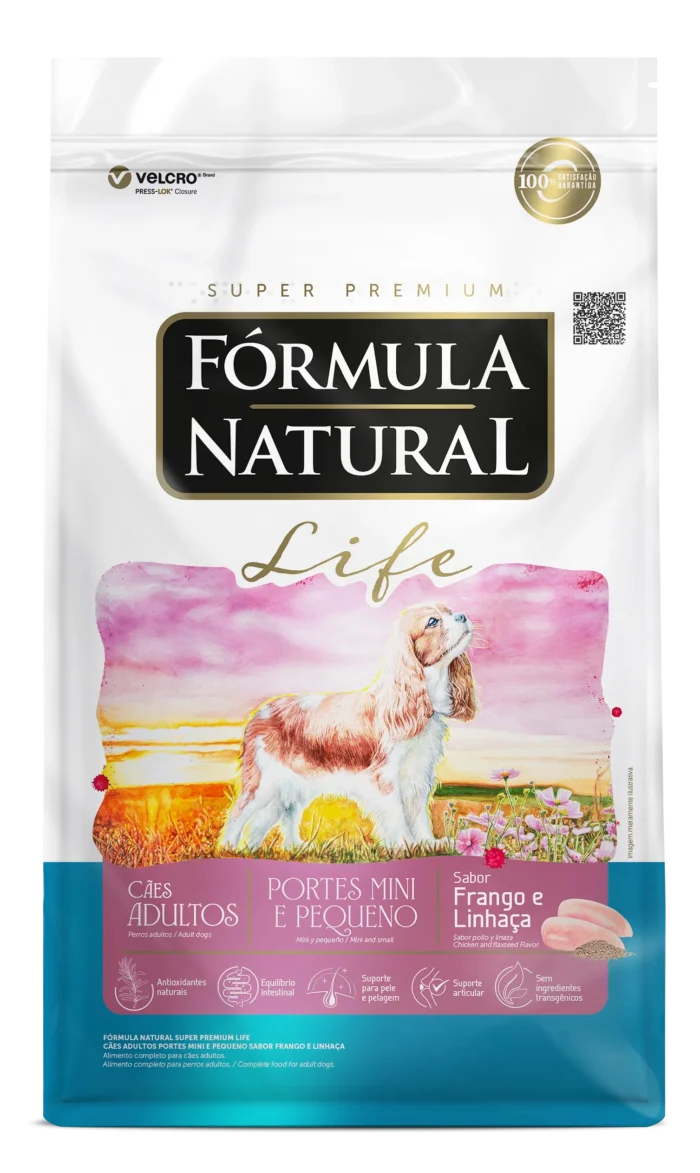 Cães Adultos Portes Mini e Pequeno Frango e Linhaça 1kg