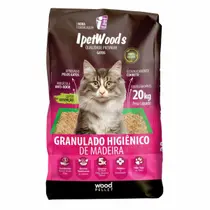 GRANULADO IPET WOODS DE MADEIRA PARA GATOS 20kg