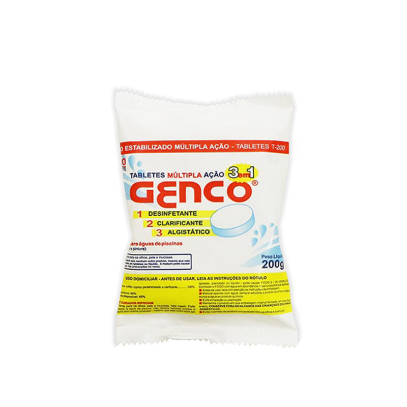 Pastilhas de Cloro Múltipla Ação 3em1 Genco 200g