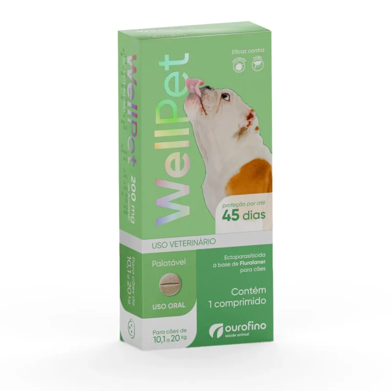 Contra pulgas e carrapatos.