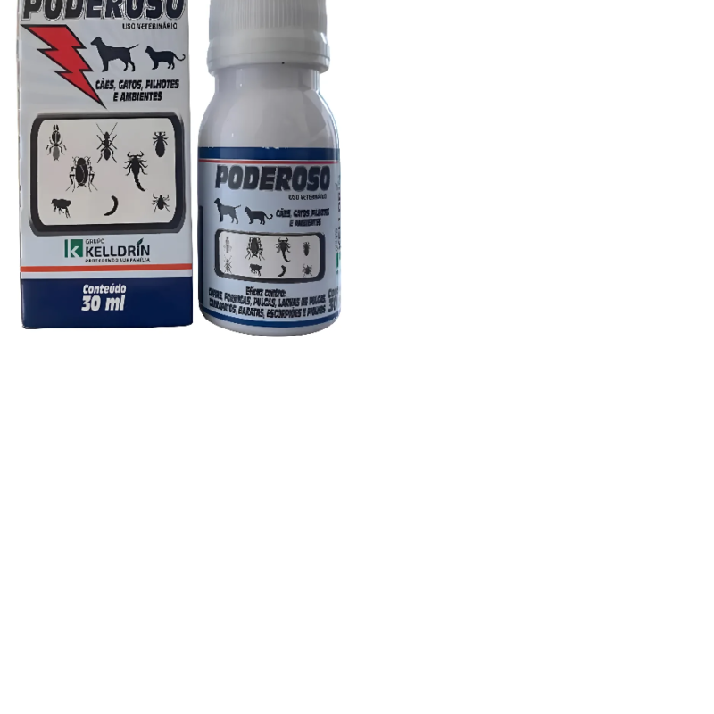 Contra pulgas e carrapatos.